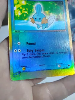 Pokemon TCG Mudkip Reverse Holo Card 60/109 EX Ruby & Sapphire 2003 MP E Reader - Image 2