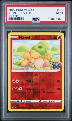 2022 POKEMON GO [DITTO] #013 NUMEL-REVERSE FOIL PSA 9 - Image 1