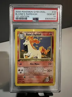 2000 Pokemon Gym Challenge - #33/132 Blaine's Rapidash [1st Edition] - PSA 10 - Image 1
