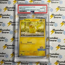 ⚡❄ 2025 Pokemon SVP EN #214 Pikachu - Illustration Contest 2024 PSA 10 - Image 1
