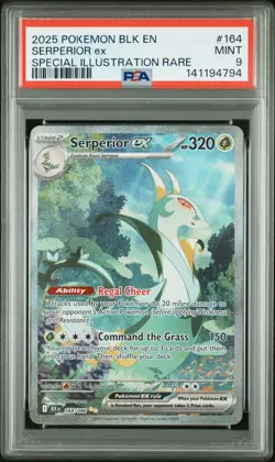 2025 POKEMON BLK EN-BLACK BOLT SPECIAL ILLUSTRATION RARE #164 SERPERIOR EX PSA 9 - Image 1