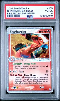 2004 POKEMON EX FIRE RED & LEAF GREEN #105 CHARIZARD EX-HOLO PSA 4 - Image 1