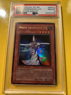 YuGiOh MYSTIC SWORDSMAN LV2 #SOD-EN012🔥PSA 8 NM-MT🔥1st EDITION-2004 ULTRA RARE - Image 2