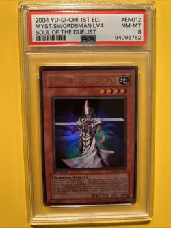 YuGiOh MYSTIC SWORDSMAN LV2 #SOD-EN012🔥PSA 8 NM-MT🔥1st EDITION-2004 ULTRA RARE - Image 3