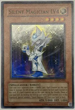 YuGiOh Silent Magician LV4 NTR-EN001 Super Rare Unlimited Edition NM - Image 1