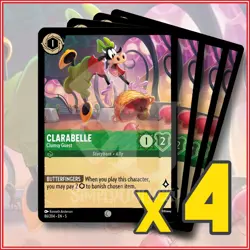Disney Lorcana: 2024 Clarabelle Clumsy Guest 86/204 x4 | Common - Image 1