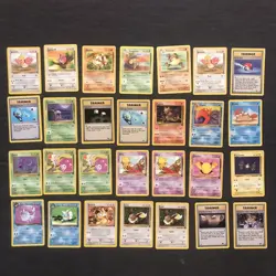 Vintage Pokemon 28 Card Lot Jungle Fossil Rocket Common Uncommon Trainer WoTC LP - Image 1