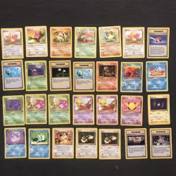 Vintage Pokemon 28 Card Lot Jungle Fossil Rocket Common Uncommon Trainer WoTC LP - Image 2