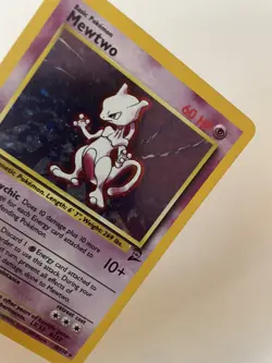 Pokemon Card Mewtwo 10/130 Base Set 2 Holo Vintage WOTC Rare Original 1999 - Image 1