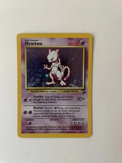 Pokemon Card Mewtwo 10/130 Base Set 2 Holo Vintage WOTC Rare Original 1999 - Image 4