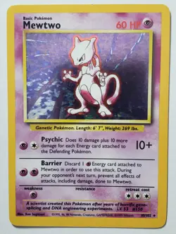 HOLO Mewtwo 10/102 LP - Original 1999 Base Pokemon Card - $2 Combined Shipping - Image 2