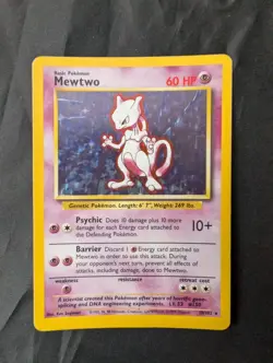 Mewtwo Holo Rare Pokemon Card 10/102 Original Base Set - Image 1