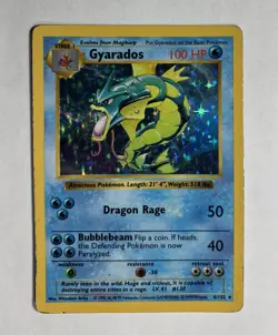Original 1999 Base Set Shadowless Gyarados Holo 6/102 Rare WOTC Pokemon Card TCG - Image 1