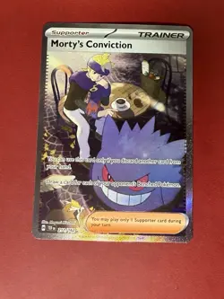 Pokemon Morty's Conviction Trainer Special Illustration Rare Holo 211/162 Tempo… - Image 1