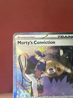 Pokemon Morty's Conviction Trainer Special Illustration Rare Holo 211/162 Tempo… - Image 3