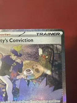 Pokemon Morty's Conviction Trainer Special Illustration Rare Holo 211/162 Tempo… - Image 4