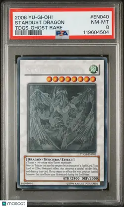 2008 Yu-Gi-Oh! TDGS-The Duelist Genesis Stardust Dragon #EN040 -Ghost Rare PSA 8 - Image 1