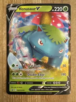 Venusaur V - SWSH100 - Pokemon Promo Sword & Shield Ultra Rare Holo Card NM - Image 1