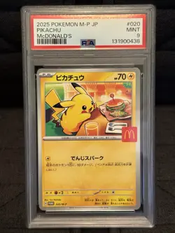 Pokemon Pikachu 2025 M-P JP McDonald's Promo 020/M-P PSA 9 Japanese Card - Image 1