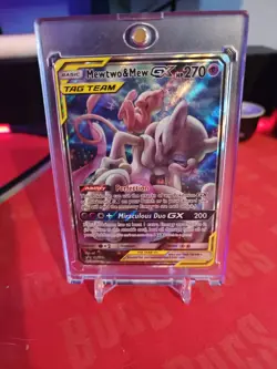 Pokemon TCG Mewtwo & Mew GX SM191 Black Star Promo Card Near Mint Condition - Image 1
