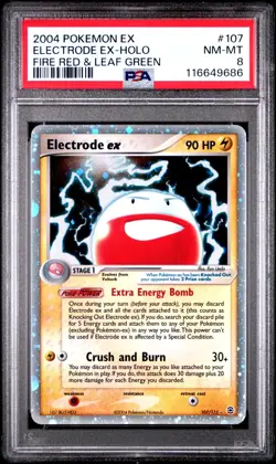 Pokemon Electrode ex 107/112 Holo Rare EX Fire Red Leaf Green PSA 8 NM-MT - Image 1