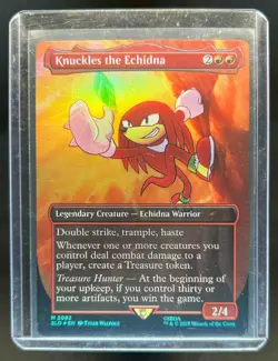 2025 Magic Secret Lair Drop X Sonic Friends Foes Knuckles the Echidna Foil #2082 - Image 1