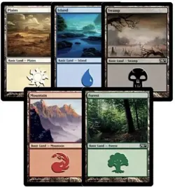 Magic the Gathering - 100 basic land bulk lot from mixed sets - 20 of each type - Image 1