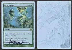 SKETCHED MtG Magic _ Rob Alexander _ Ninth Ed 9E Artist Proof _ PLOW UNDER _1/50 - Image 1