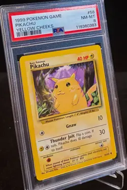 1999 PSA 8 Pikachu Yellow Cheeks 58/102 Base Set Pokemon TCG English - Image 4
