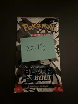 Heavy 22.75g Pokemon TCG SV 10.5 Black Bolt Booster Pack Sealed! - Image 3