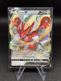 Scizor V - 118/189 - Pokemon Darkness Ablaze Sword & Shield Ultra Rare Card NM - Image 1
