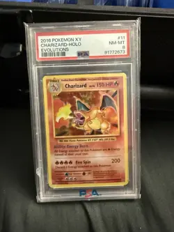 2016 Pokemon XY Charizard Holo Evolutions #11 PSA 8 Near Mint/Mint - Image 1