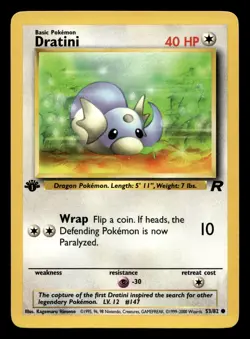 Dratini 53/82 Common Team Rocket 1st Edition WOTC Pokemon NM - Image 1