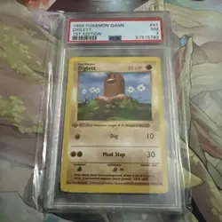 Pokemon 1ST EDITION SHADOWLESS Diglett #47/102 - 1999 Base Set - PSA 7 - Image 1