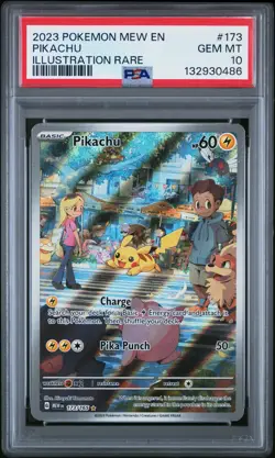 2023 POKEMON MEW EN-151 ILLUSTRATION RARE #173 PIKACHU PSA 10 - Image 1