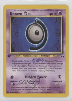 Unown (D) 1st Ed. Pokemon Neo Discovery #47 2001 - Image 1
