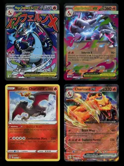Pokemon MEGA CHARIZARD X EX Promo Radiant Lot (4) Mega Evolutions Crown Zenith C - Image 1