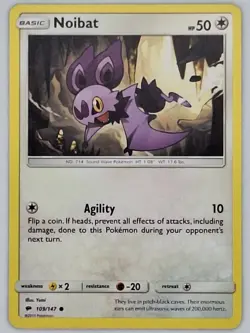 Noibat 109/147 Pokemon - Sun & Moon Burning Shadows MP - Image 1