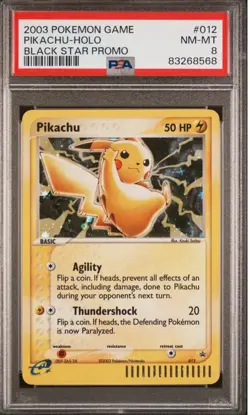 Pokemon Pikachu Black Star Promo Holo 012 PSA 8 50 HP 2003 English - Image 1