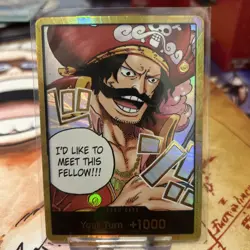 One Piece Card Don!! Gol D. Roger Gold ENGLISH OP13 Carrying on His Will GOLD - Image 1