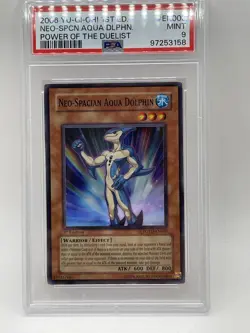 Neo-Spacian Aqua Dolphin PSA 9 Mint 1st Edition Super Rare POTD-EN003 Yugioh - Image 1