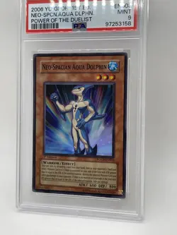 Neo-Spacian Aqua Dolphin PSA 9 Mint 1st Edition Super Rare POTD-EN003 Yugioh - Image 2