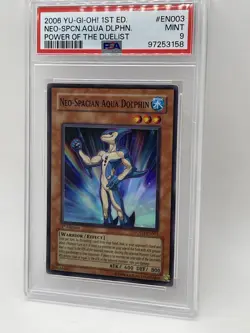 Neo-Spacian Aqua Dolphin PSA 9 Mint 1st Edition Super Rare POTD-EN003 Yugioh - Image 3