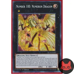 Yugioh Number 100: Numeron Dragon BLCR-EN084 Secret Rare 1st Edition NM - Image 1