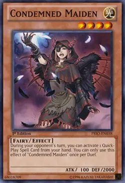1x (NM) Condemned Maiden - PRIO-EN038 - Common - 1st Edition YuGiOh - Image 1