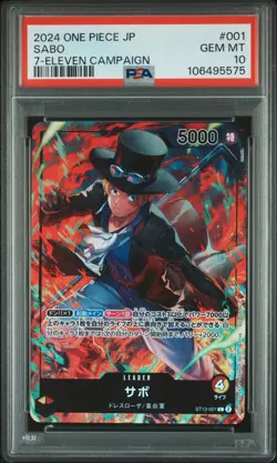 2024 ONE PIECE JPN PROMOS 7-ELEVEN CAMPAIGN #001 SABO PSA 10 - Image 1
