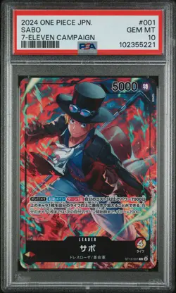 2024 ONE PIECE JPN PROMOS 7-ELEVEN CAMPAIGN #001 SABO PSA 10 - Image 1
