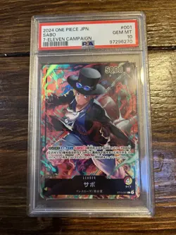 2024 ONE PIECE JPN PROMOS 7-ELEVEN CAMPAIGN #001 SABO PSA 10 - Image 1