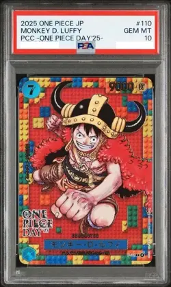 PSA 10 Luffy P-110 Premium Card Collection ONE PIECE DAY 25 Japanese 2025 JPN - Image 1