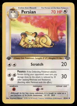 1999 1st Edition Jungle Pokemon Persian Stage 1/Uncommon #42 - Image 1